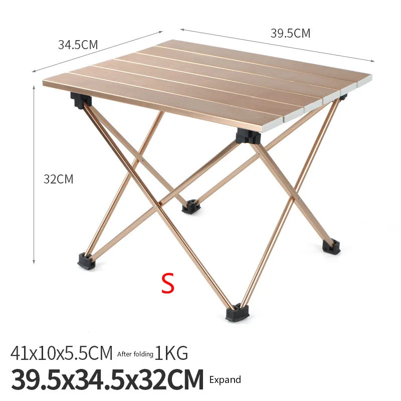 Открытый Кемпинг портативный и простой проволочный стол для рисования из алюминиевого сплава складной стол для барбекю стол для пикника стол свет кофеин - Цвет: S