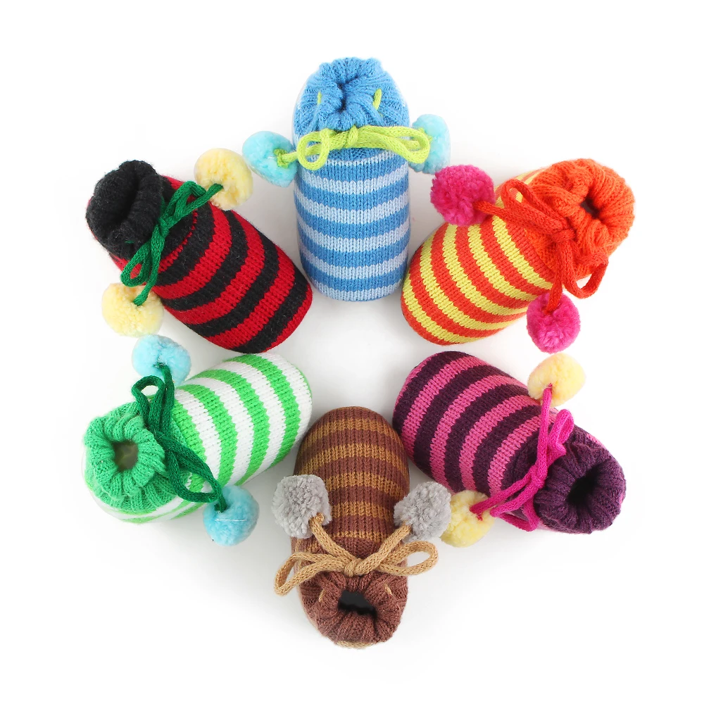 

Delebao Handmade Wool Knitting Baby Shoes Warm Winter Newborn Soft Cotton Baby Shoes