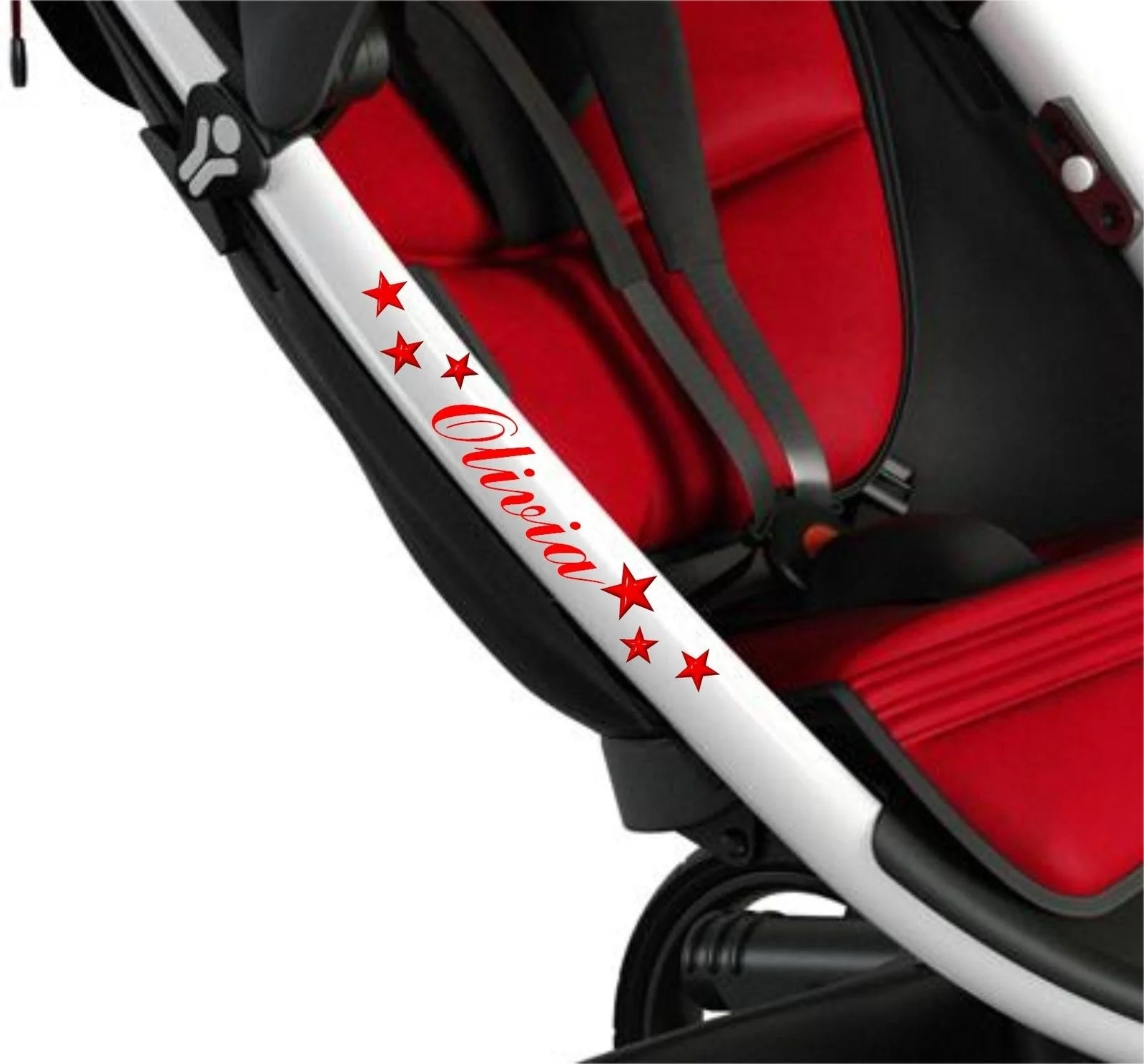 

For 2Pcs PERSONALISED PUSHCHAIR STICKERS + STARS Baby Pram Buggy Stroller Solo Quinny