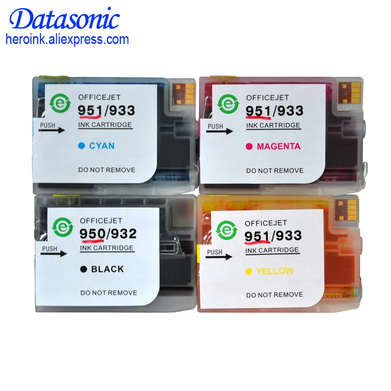 Dat refillable ink cartridge with chip for HP950 950 951 951XL for HP