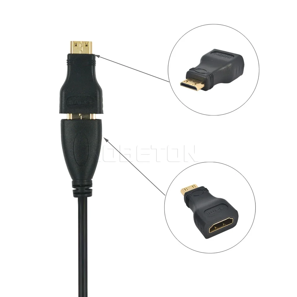 Kebidu 3 в 1 HDMI Mini HDMI Micro HDMI 1.5 м кабель V1.4 Gold адаптер для Xbox 360 PS3 HDTV 1080 P мобильного телефона Камера DV