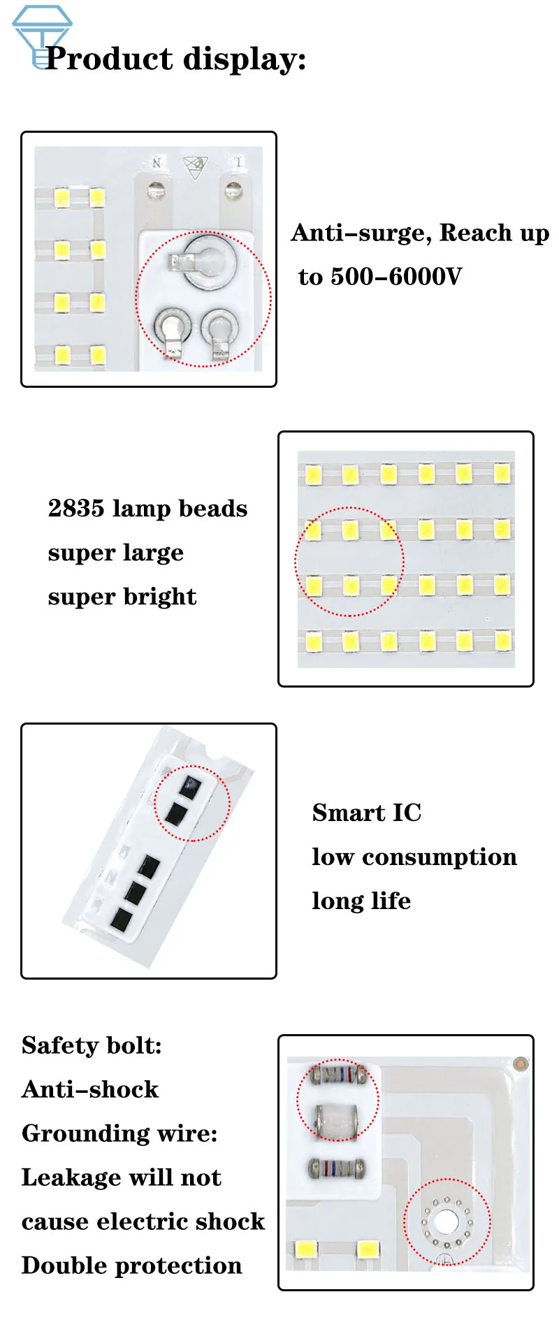 10 Вт 20 Вт 30 Вт 50 Вт 100 Вт чип для светодиодной лампы SMD2835 бисера Smart IC AC220V DIY для наружного прожектора холодный белый теплый белый для DIY