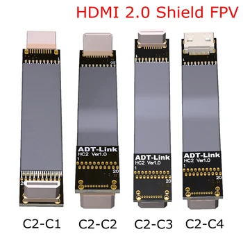 

C2-C Mini HDMI 2.0 FPV Up angle to Mini HDMI Type C Up Down Elbow male Female 20pin 4K/60Hz HD Flat FPC Cable 5cm - 10m 1M 2M