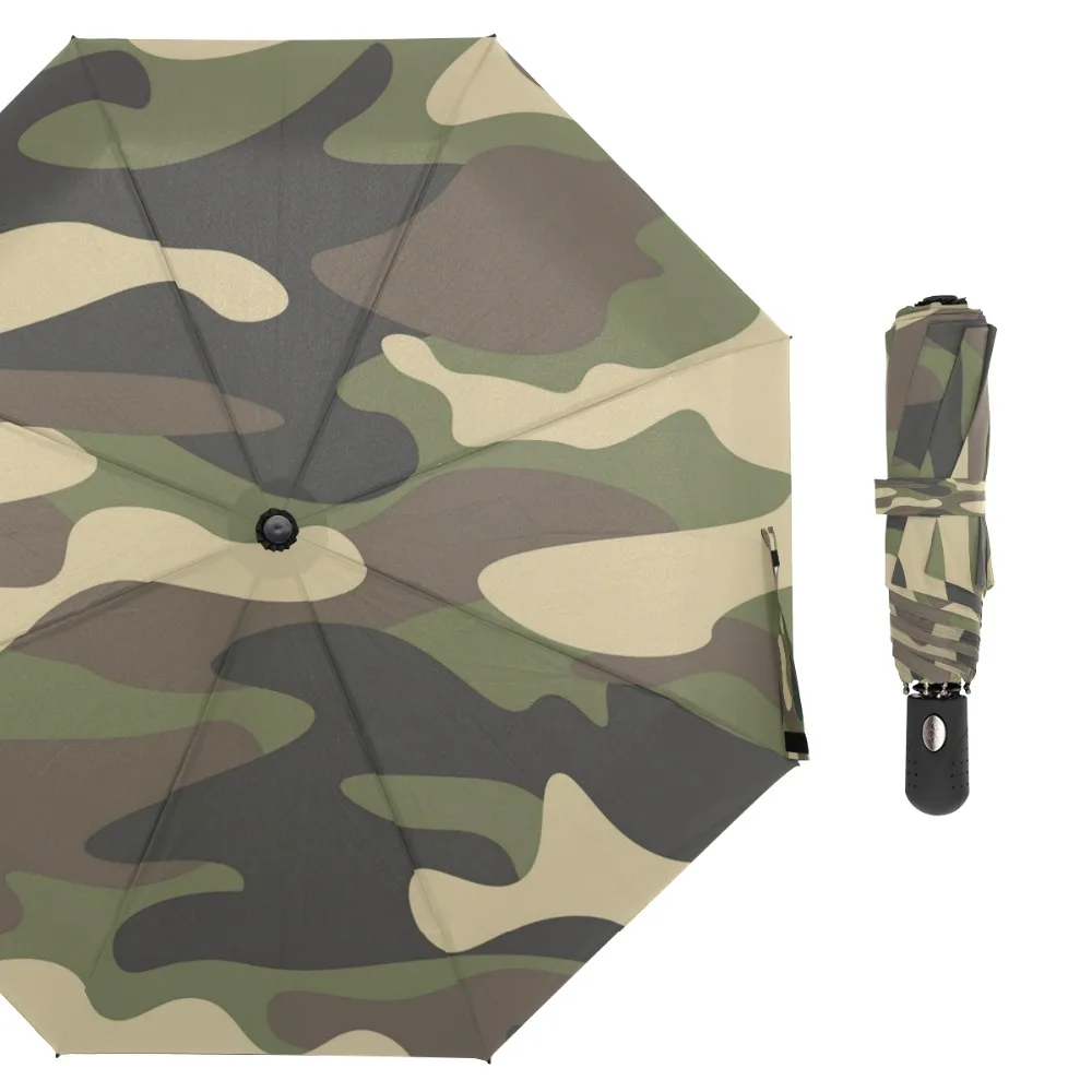 Susino Camouflage Windproof Umbrellas Fully automatic Open Metal Pongee