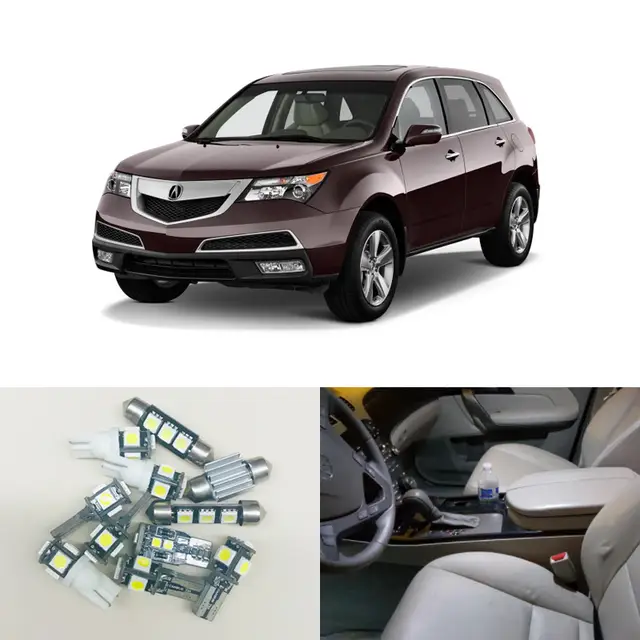 11pcs White Led Car Light Bulbs Interior Package Kits For 2007
