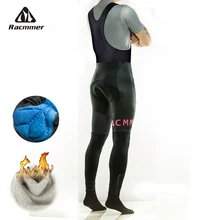 Racmmer 2018 Winter Thermal Fleece Cycling Long Bicycle Bib Pants 5D Gel Pad Bike Tights Mtb Men Ropa Ciclismo Invierno #CK-05