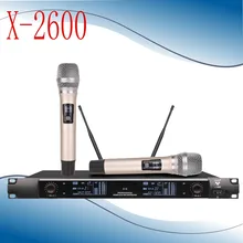 Беспроводной X-2600 профессиональный микрофон 2-канальный VHF Профессиональный 2 ручной микрофон сцена, караоке беспроводной микрофон