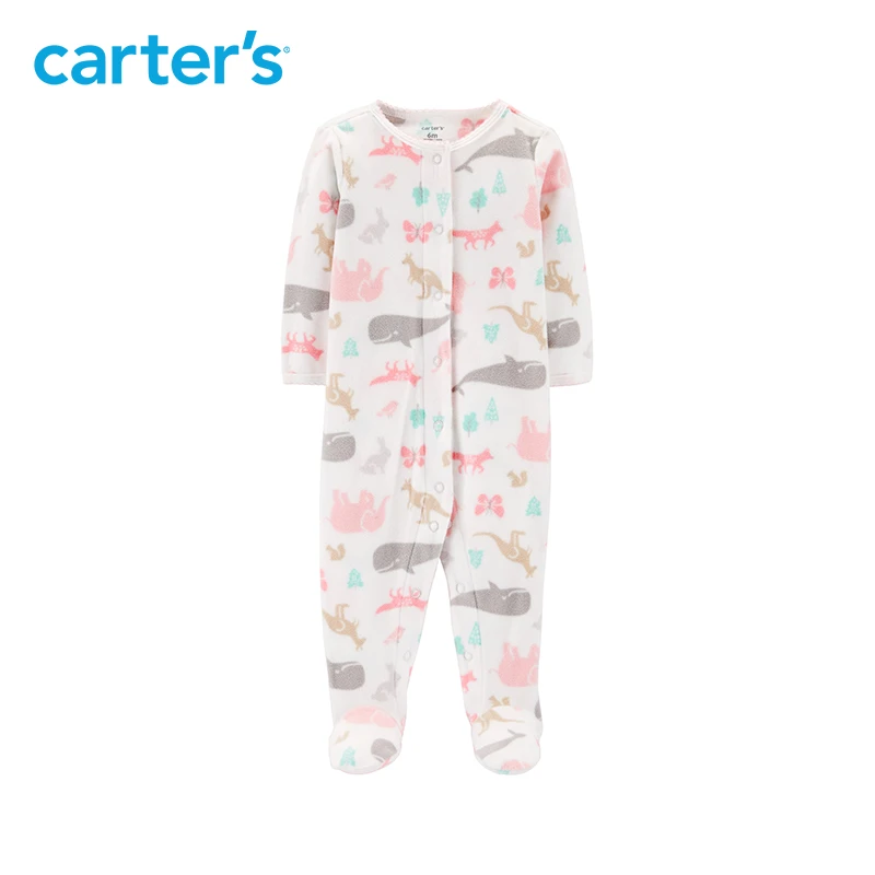 

Carters Animal Snap-Up Fleece Sleep & Play Cute long sleeve footies baby girl clothes soft autumn winter baby clothing 115G625