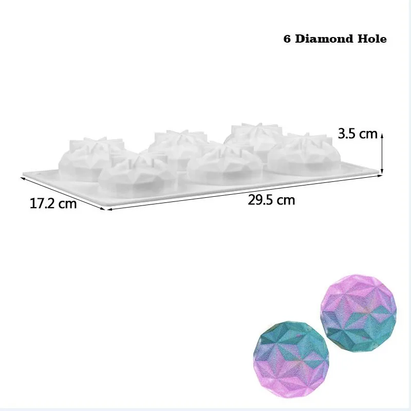 27 форма силиконовая форма для торта мусс Десерт Формы для выпечки шоколадный помадка форма для мороженого инструмент для украшения торта - Цвет: 6 Diamond Hole