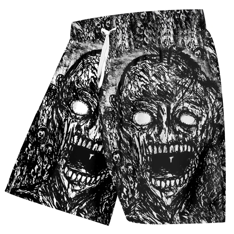 OGKB летние топы мужские пляжные шорты с принтом черно-белые Terrore 3D бордшорты мужские хип-хоп быстросохнущие полиэфирные трусы-боксеры
