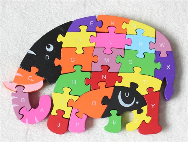New wooden toy Animal Finger Elephant  Puzzle Baby toy Free shipping