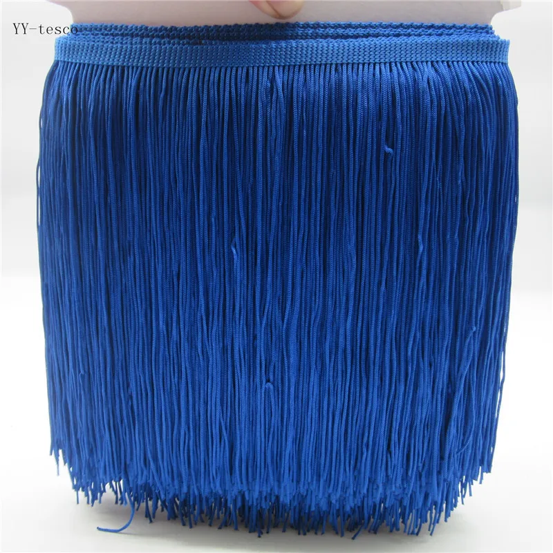 YY-tesco 10 ярдов 20 см широкая кружевная бахрома отделка кисточка бахрома отделка для DIY латинское платье сценическая одежда аксессуары кружевная лента - Цвет: Royal blue