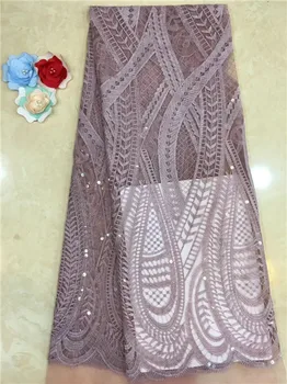 

Onion Color French African Lace Fabric Guipure Sequined Cotton Cord Tulle Nigerian Tissu Mesh India Lace for Wedding Dress X6