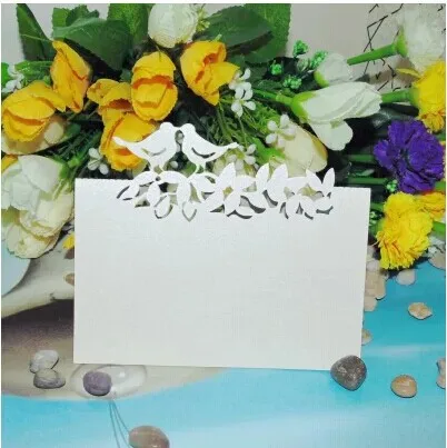 Free Shipping 10X Pieces White Cute Love Bird Laser Cut Paper Crafts Desk Card Place Free Shipping 10X Pieces White Cute Love Bird Laser Cut Paper Crafts Desk Card Place