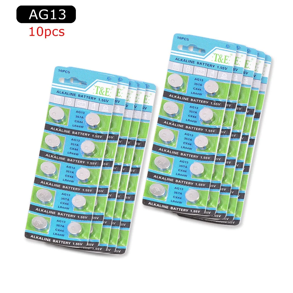 100 шт. Anmas Power 10 в упаковке AG13 LR44 L1154 1 55 кнопка монеты щелочные батареи