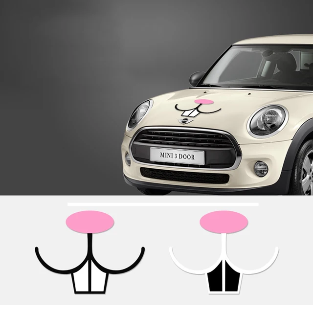 Lovely Rabbit Tooth Beard Hood Sticker And Decals For Mini Cooper