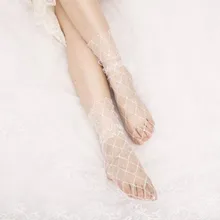 Sexy fishnet Women Lace Ruffle Soft Comfy Sheer Silk Elastic Mesh Knit Frill Trim Transparent Ankle funny socks mesh frill ankle socks 3pairs