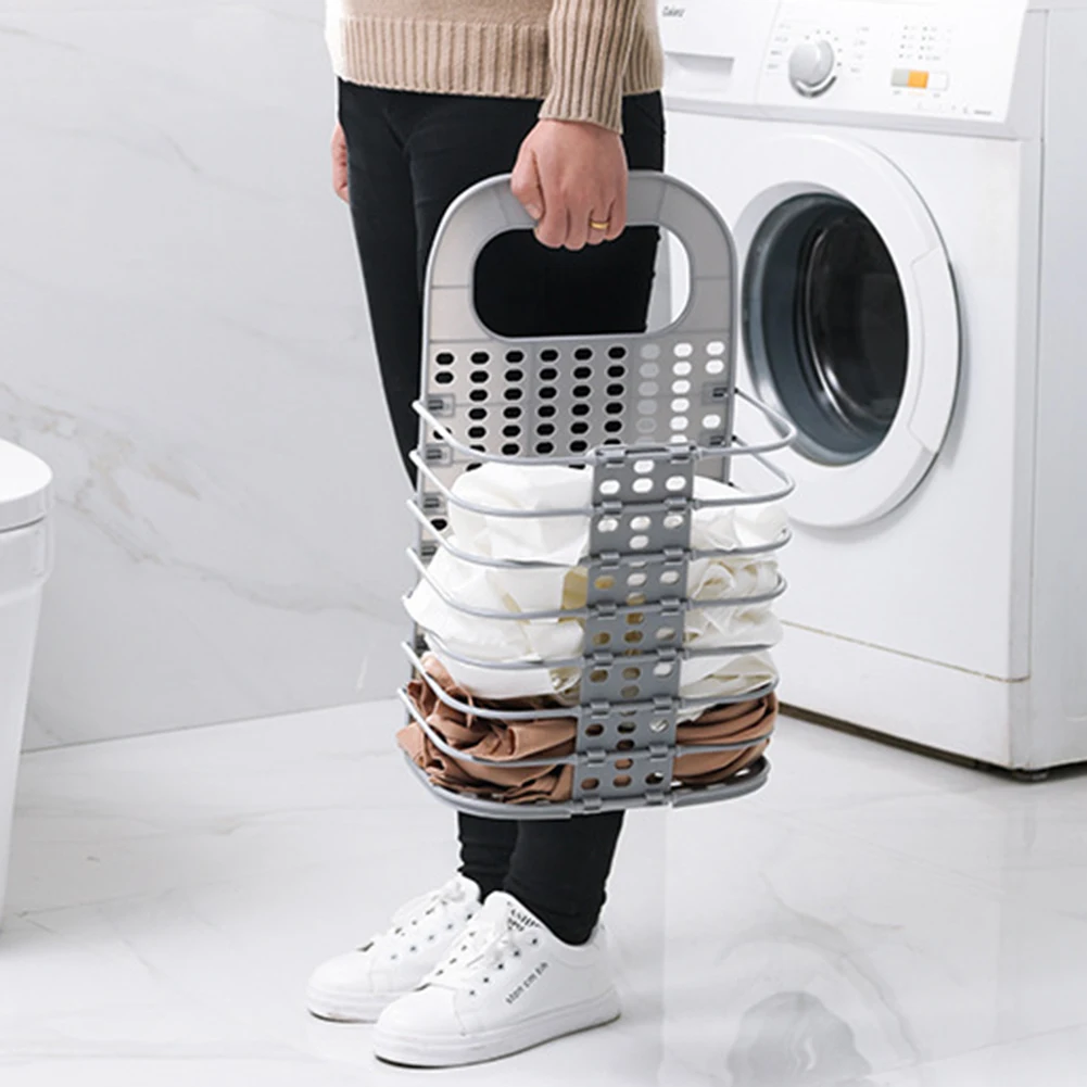 الحائط المحمولة البلاستيك الجوف سلة الغسيل القابلة للطي الترابية الملابس أشتات اللعب تخزين دلو المنزل حامل مُنظِم