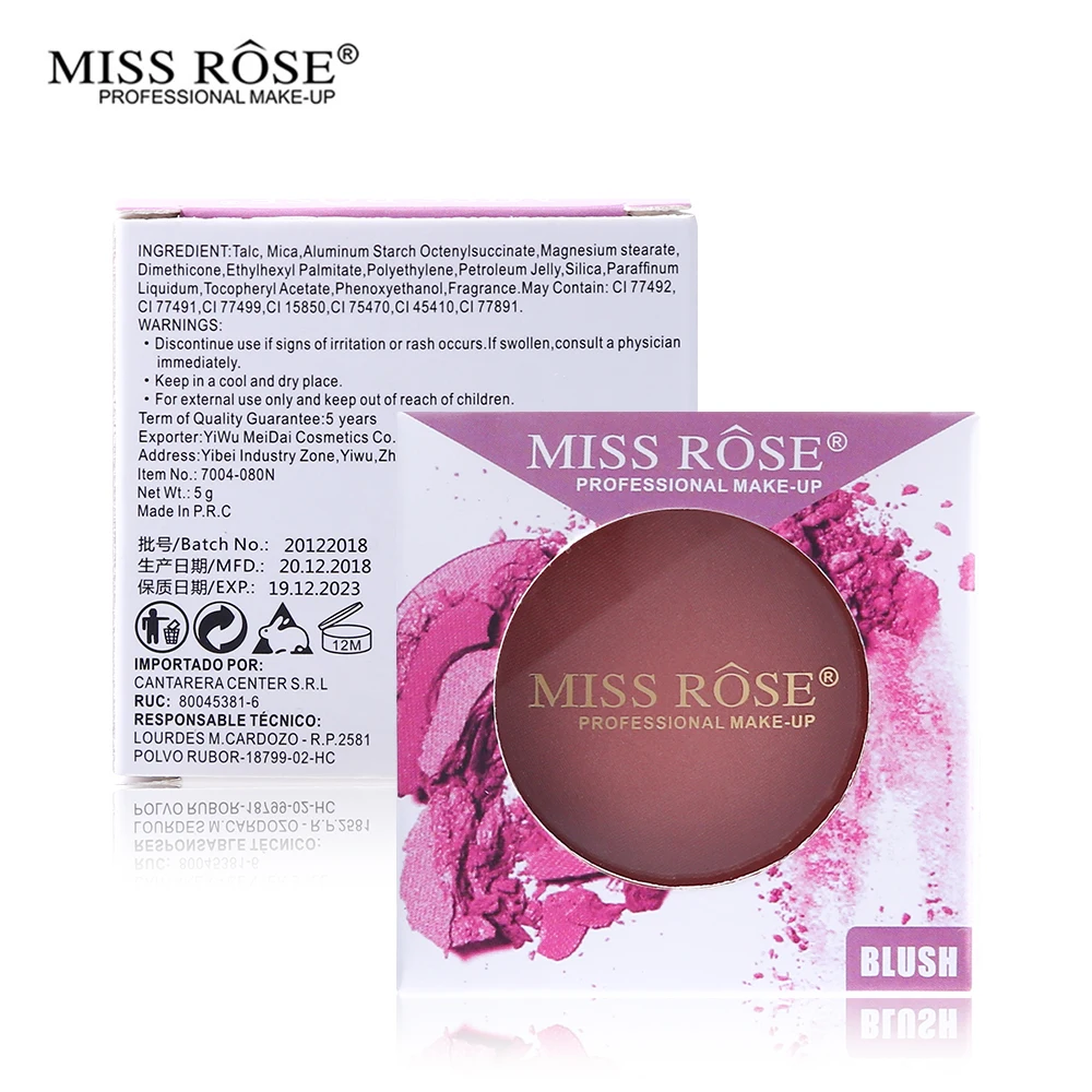 6 цветов Miss Rose Blush Glow Kit пудра Румяна Палитра Макияж контур палитра для макияжа Косметика для лица