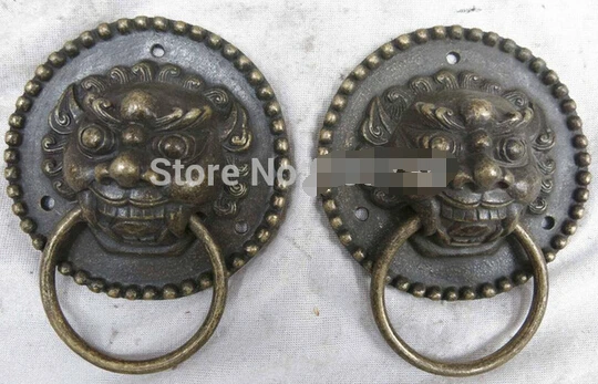 

0 China brass carved beautiful finely exorcise evil spirits tiger knocker Statue