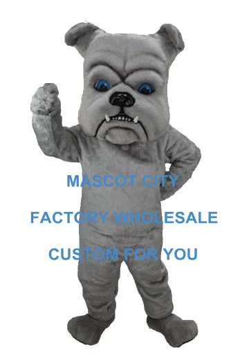 

Grey Bulldog Mascot Costume Professional Customized Dog Mascota Outfit Suit Party Cosply Fancy Dress EMS free ship SW585