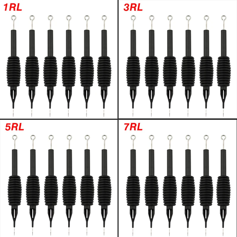 10 шт. RL татуировки иглы стерильные одноразовые татуировки Насадка иглы Советы и трубы ручки 1/3/5/ 7/9/11/15RL татуировки поставляет машины иглы для татуировок наконечники для спиц иглы 1 rl тату иглы труба