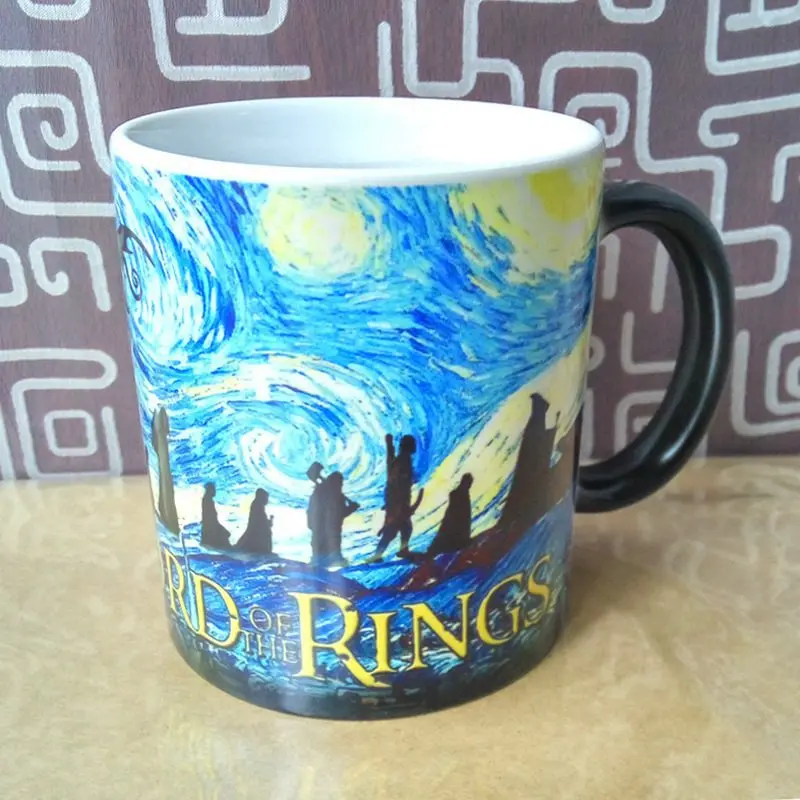 1pcs The Lord Of The Rings Mugs One Ring Figure Map Color Changing Mug Creative Magic Ceramics Milk Juice Cup