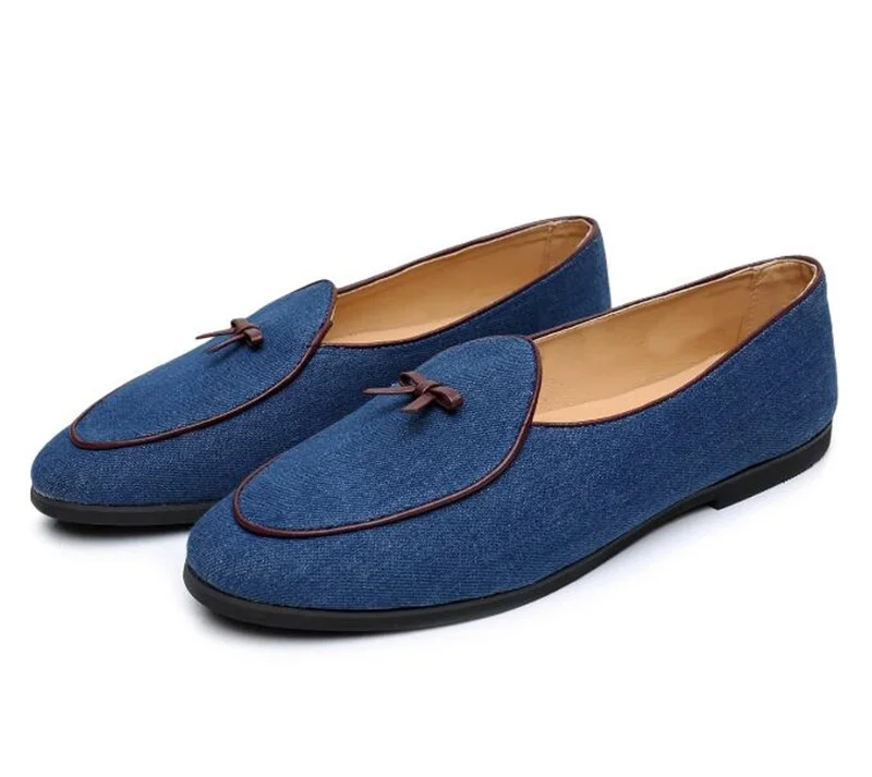 LTTL/синяя парусиновая обувь, мужские лоферы с узлом, обувь без шнуровки высокого качества, мужская повседневная обувь на плоской подошве