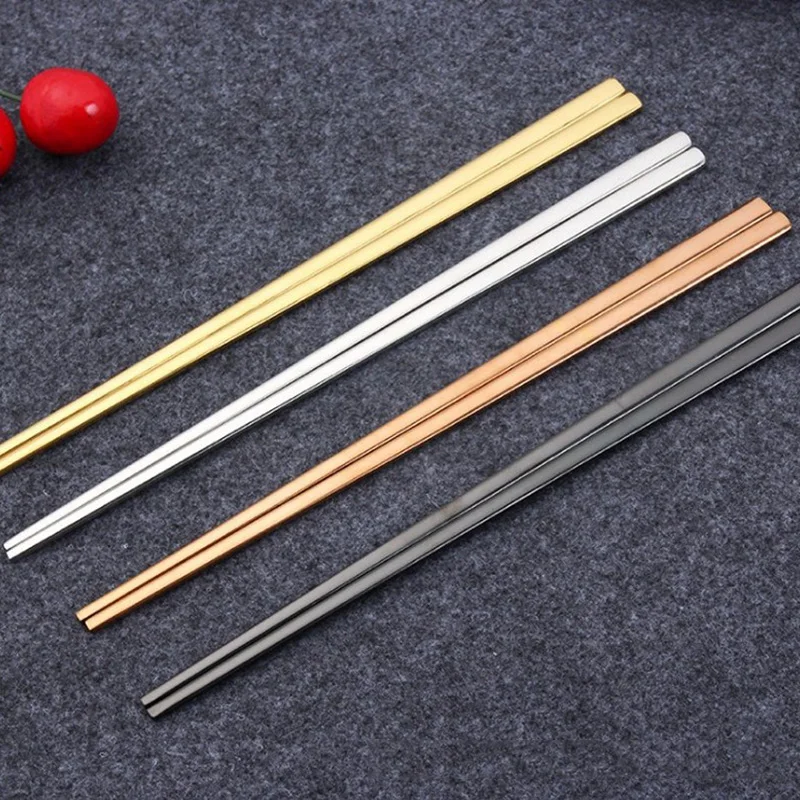 Food Grade Top 410 Stainless Steel Chopsticks Reusable Tableware Tools