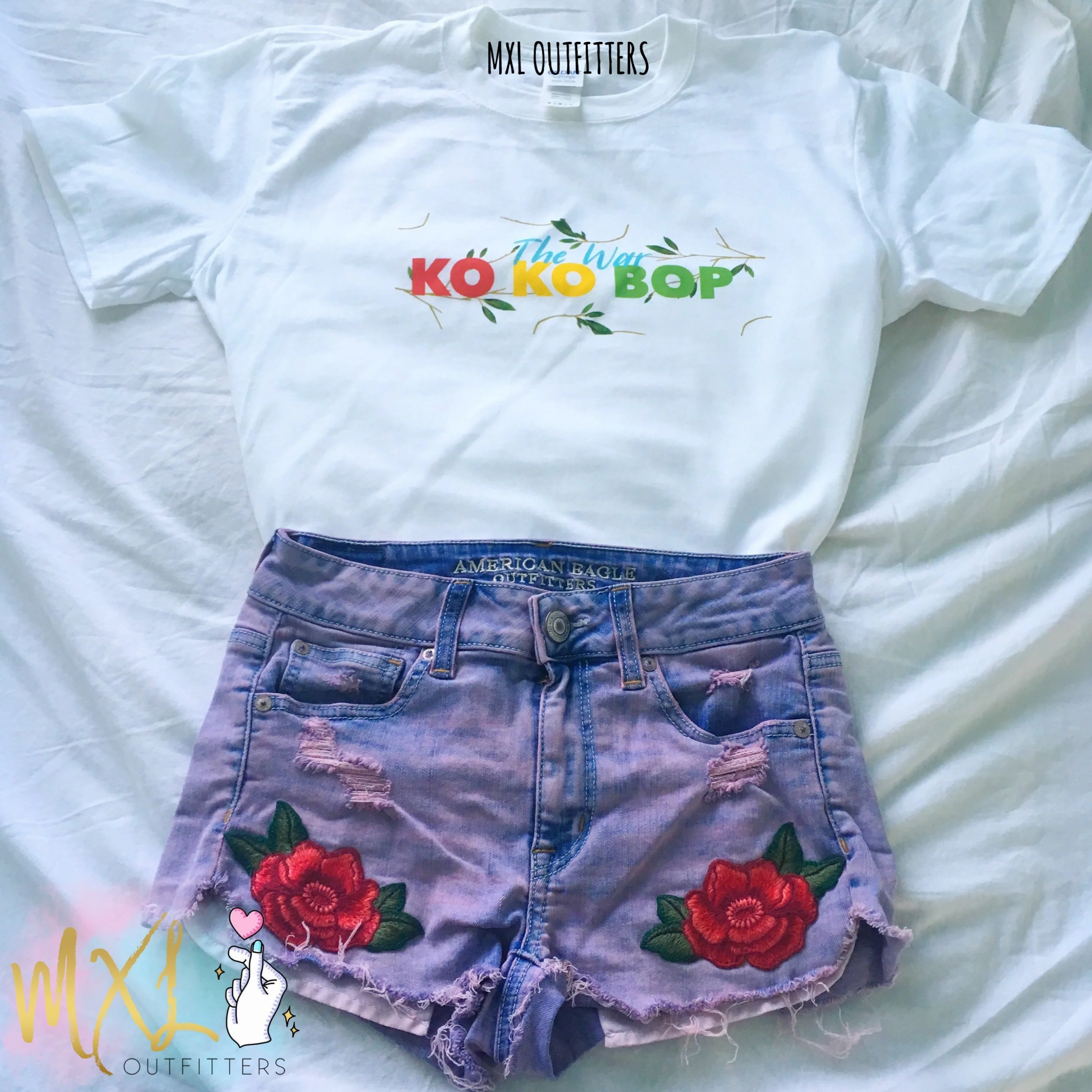 

sunfiz YF Cotton Tee 2018 New Fashion White Print Letter Plants EXO The War Ko Ko Bop T-Shirt Casual Tee