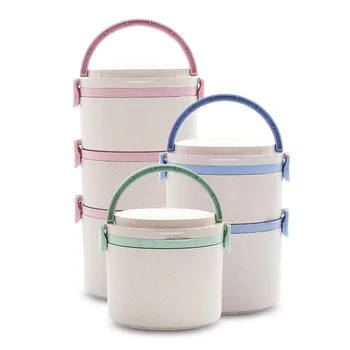 

Lunch box round multi-layer lunch box combination sealed fresh lunch box