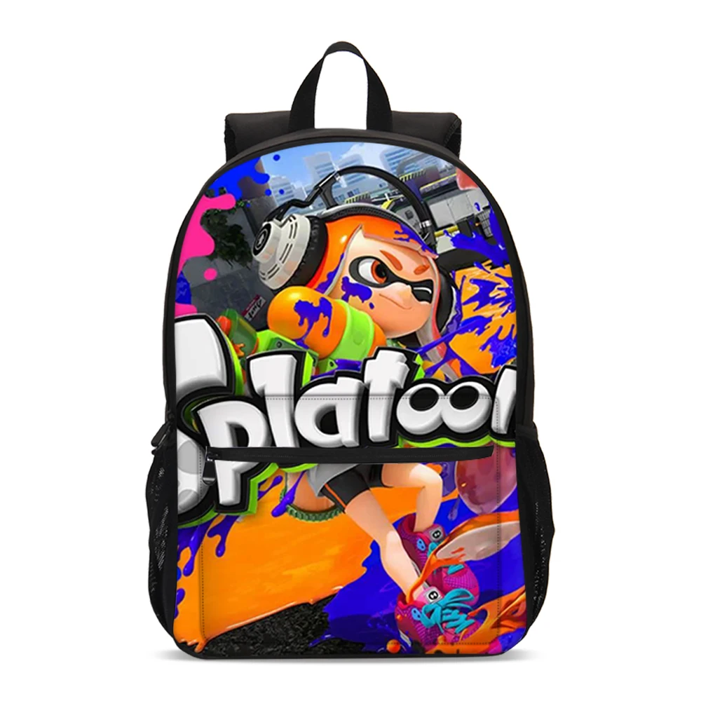 

VEEVANV Brand Design Canvas Backpacks For Girls Boys Fashion Anime Cartoon Game Splatoon 2 Prints Bag Bookbag Mochila Escolar
