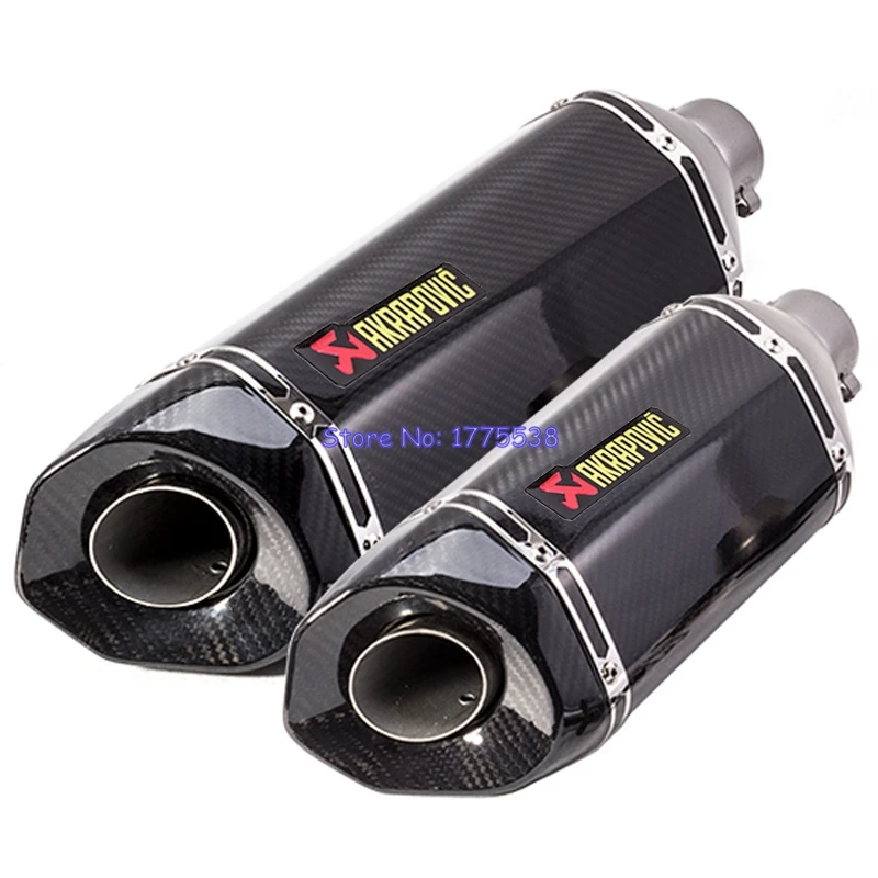 

Universal Inlet 51mm length 380mm/470mm Motorcycle Exhaust Muffler Pipe with DB killer Full Carbon Fiber Motorbike Exhaust Pipe