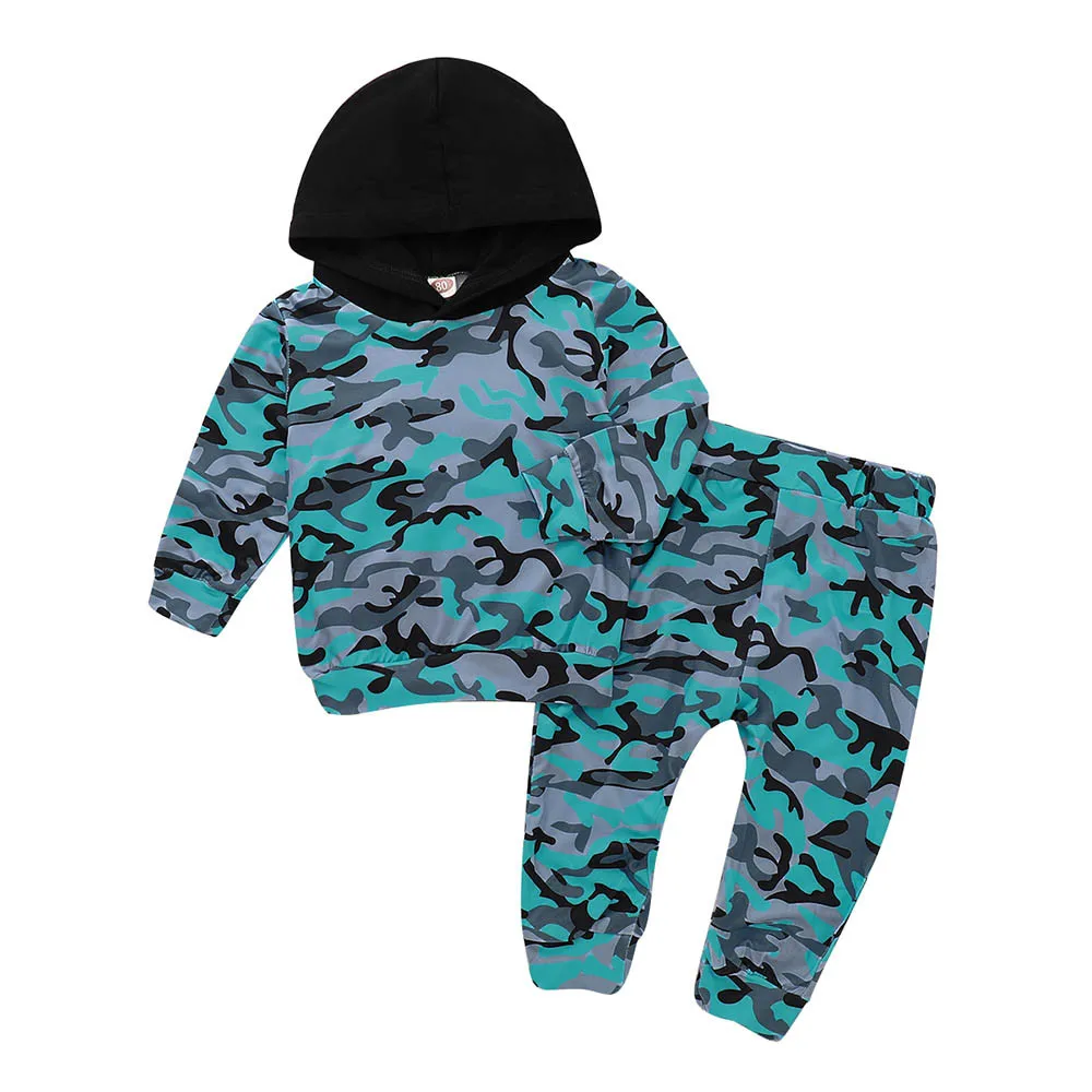 

Toddler Baby Boys Girls Hoodie baby girl summer clothes 2018 kids Camouflage Print Tops+ Pants Clothes Sets Outfits dropshipping