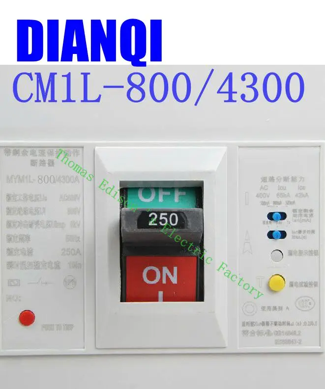 

CM1L-800/4300 MCCB 630A 800A molded case circuit breaker CM1L-100 Moulded Case Circuit Breaker