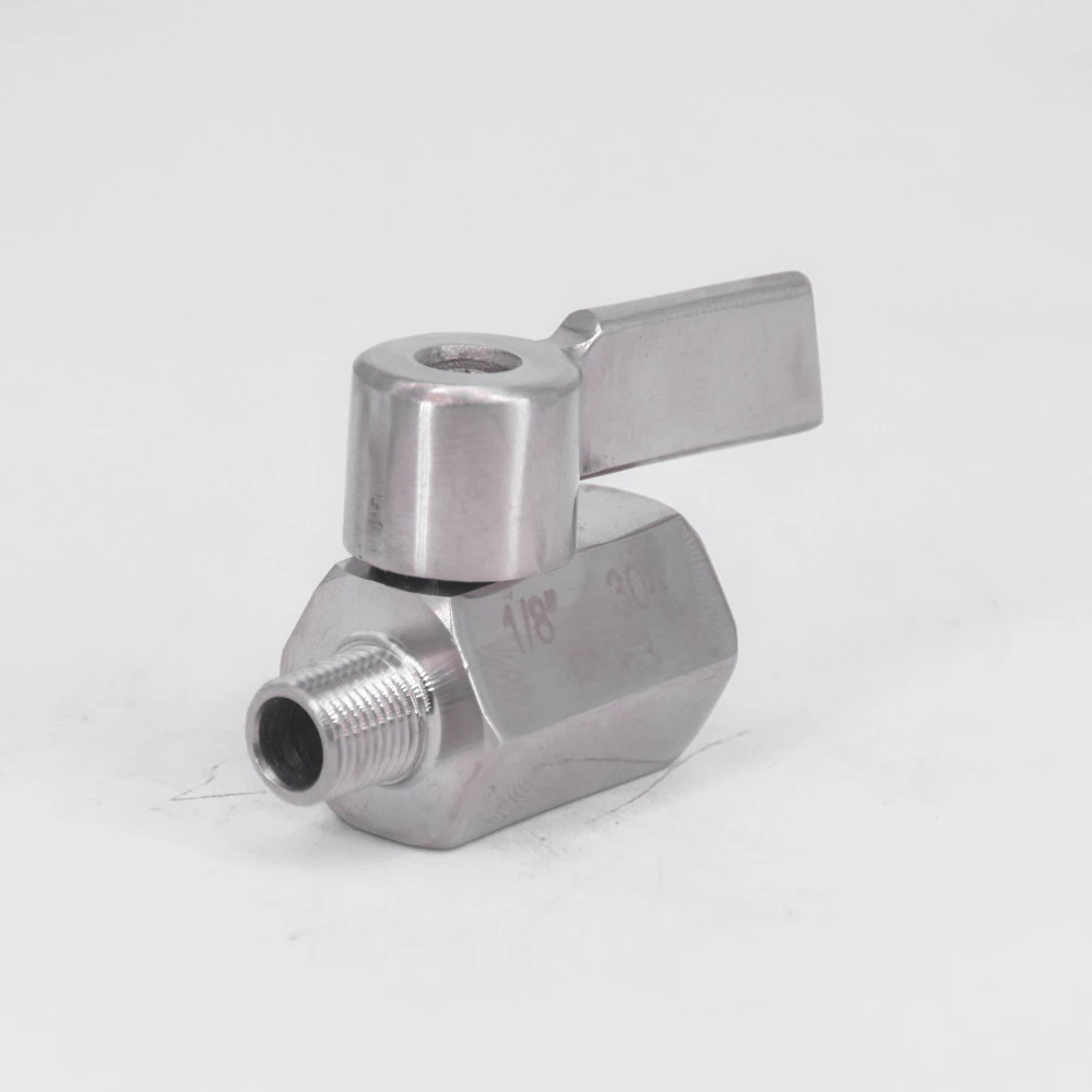 

1/8" 1/4" 3/8" 1/2" 3/4" NPT Female Male Mini Sanitary Ball Valve Homebrew Beer SUS 304 Stainless Steel With Stainless Hanlde