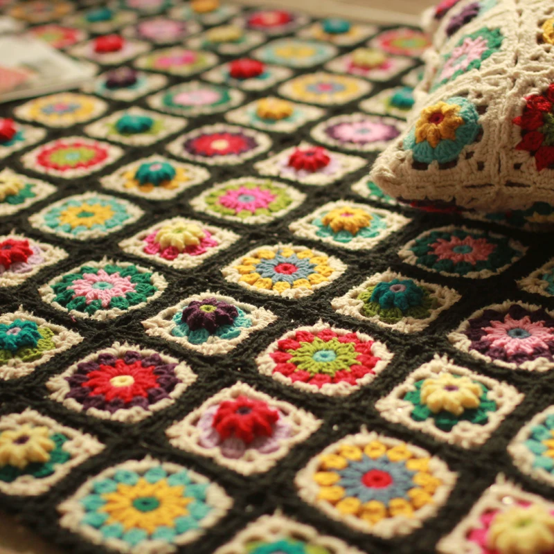 ^*Best Offers hot sale DIY craft sofa mat bay window blanket Tea Ceremony Hand hooked fashion crochet blanket cushion felt pastoral style gift ^*Best Offers hot sale DIY craft sofa mat bay window blanket Tea Ceremony Hand hooked fashion crochet blanket cushion felt pastoral style gift