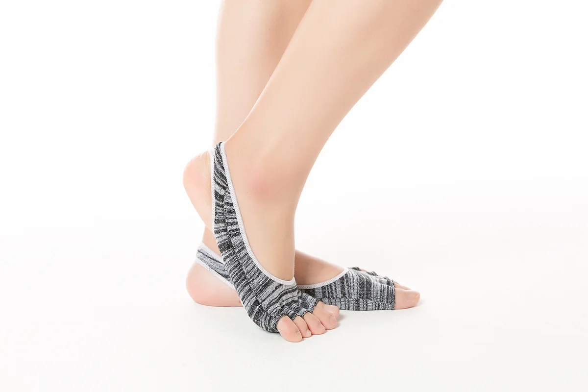 Женские носки для йоги с открытой спиной, хлопковые носки для йоги, носки с пятью пальцами