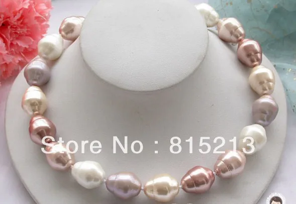 

ddh00507 17inch 20mm rice white pink south sea shell pearl necklace 28% Discount