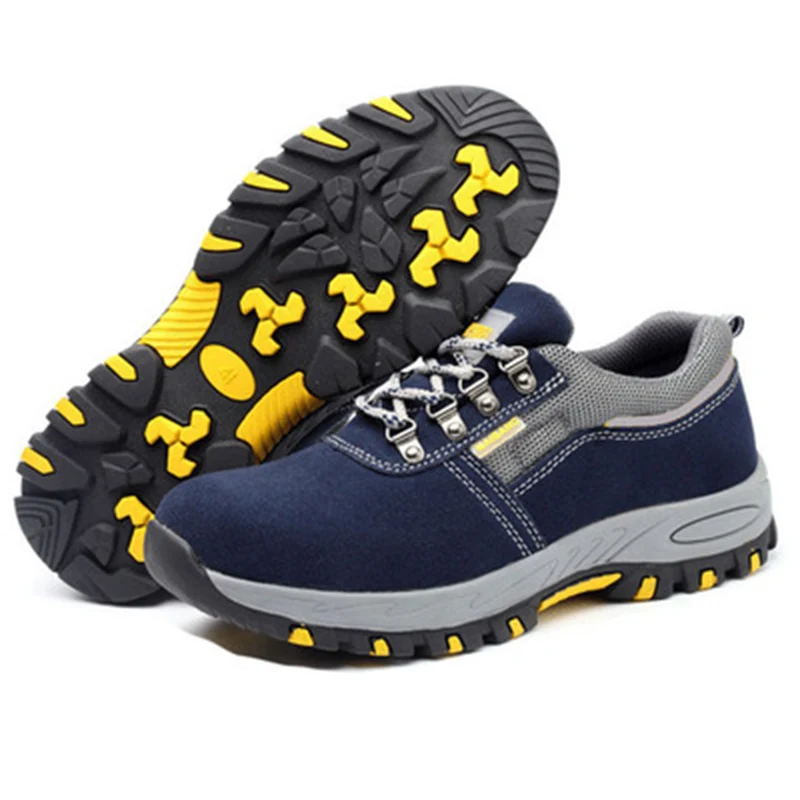 Весенне-летняя рабочая обувь мужские модные дышащие повседневные ботинки из сетчатого материала с защитой от проколов Мужская защитная обувь - Цвет: blue