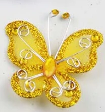 30 шт 5 см чулок бабочки, свадебные украшения в виде бабочки семейное украшение оранжевого цвета - Цвет: Gold