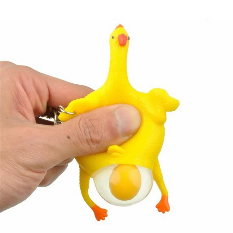 

Baby funny Creative Toy Layer Chicken Trick Toy with Key Chain Funny Tricky Toys Practical Jokes New Year Costume For Baby
