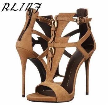 

RLINF Women Pointy Toe Satin Pumps High Heels Office Lady Europe and The United States Roman Sandals Sandals Large Size Shoes