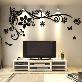 

Romantic flower Wall stickers 3d Stereo sofa TV background wall decoration bedroom bedside Home Decor DIY Acrylic wall sticker