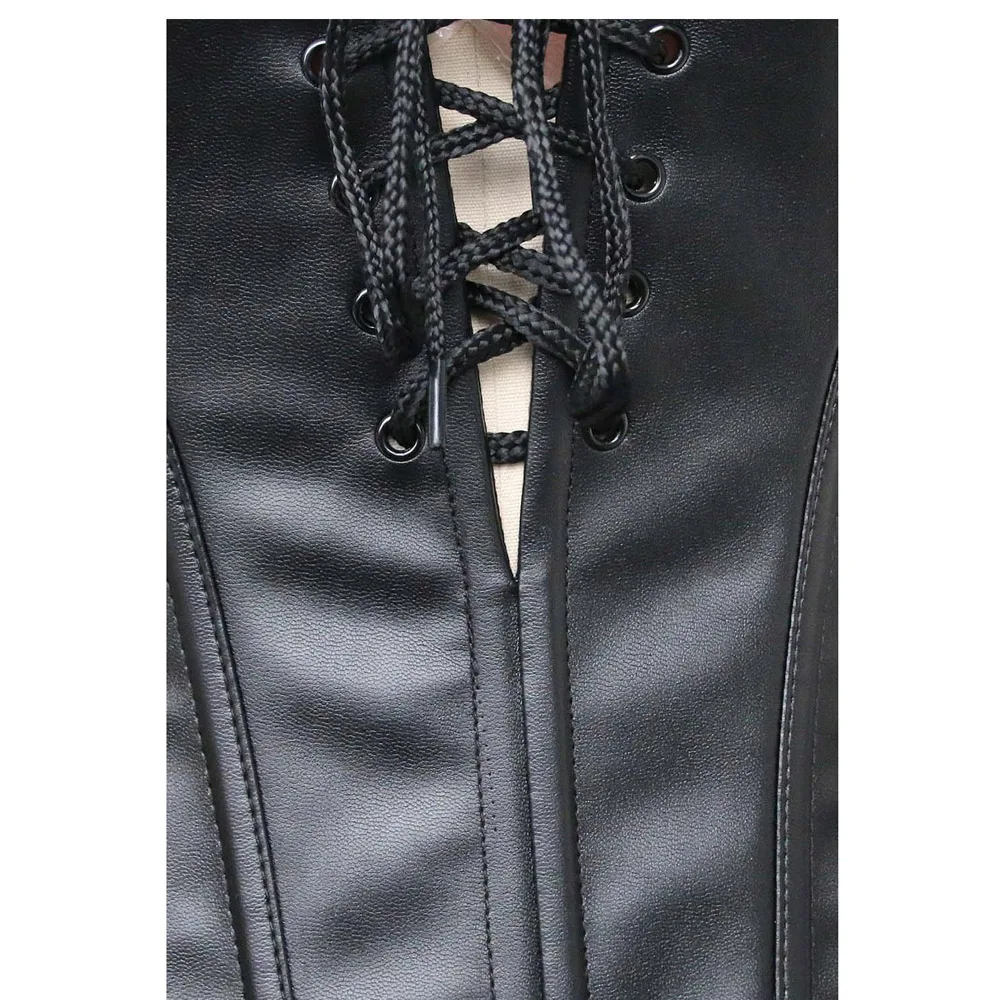 Leather Corset Bondage Cinta Modeladora Lace Corset Dress Corpete Gothic Clothing Latex Corset Steampunk Clothing Plus Size 6XL (13)