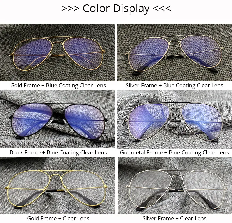 Women Men Transparent Spectacles Computer Glasses Fashion Anti Blue Ray Clear Lens Metal Frame Eyeglasses Oculos De Grau Female