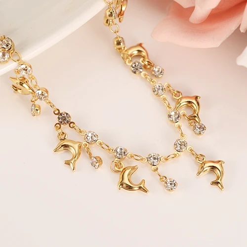 

PNG Charm dolphin shell starfish Bracelet for Women Gold Christmas gifts cute kids girls Hand Chain Jewelry anklets Arab gift