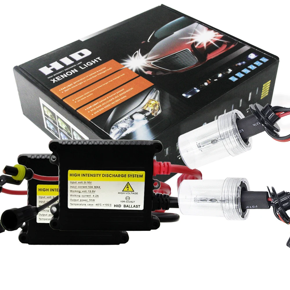 55Вт Hid Xenon комплект H1 H3 H4 H8 H7 H11 9005 9006 880/1 H13 автомобильный светильник источник 3000K 4300k 6000k 8000k 12000K головной светильник лампы