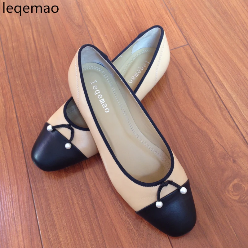 Casual Cristal Qualité Bout Appartements Color picture Cuir Mode Femmes Chaude Véritable Ballet Rond 42 De Vente Picture Marque Chaussures En 34 Nouvelle 2018 Color Taille Bowite Haute FT6Iqv