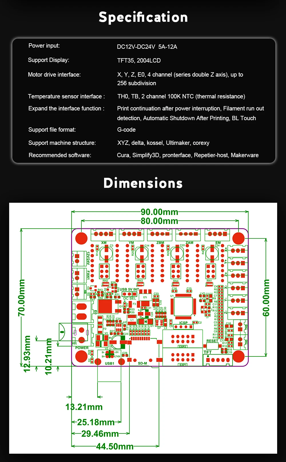 BIGTREETECH SKR мини V1.1 плата управления 32 бит двойной оси Z TMC2208 TMC2130 A4988 SKR V1.3 MKS GEN L части 3d принтера